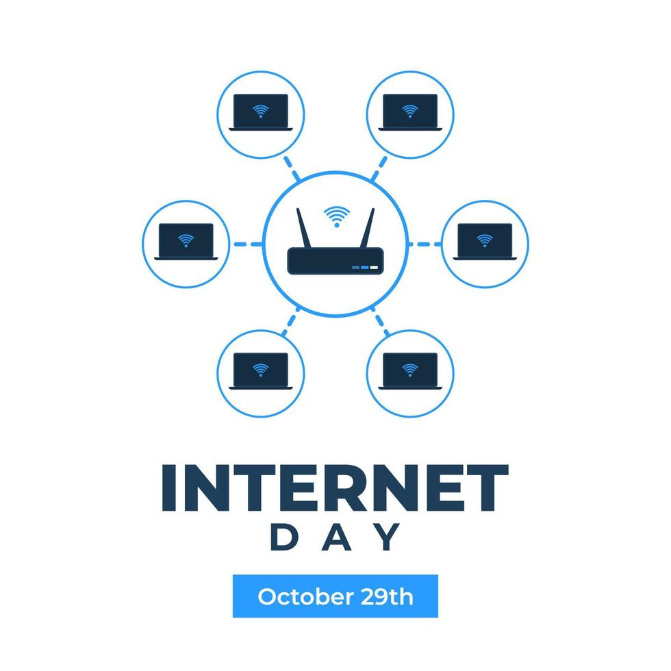 International Internet Day Poster Celebration Background October Event Vector Template Illustration
