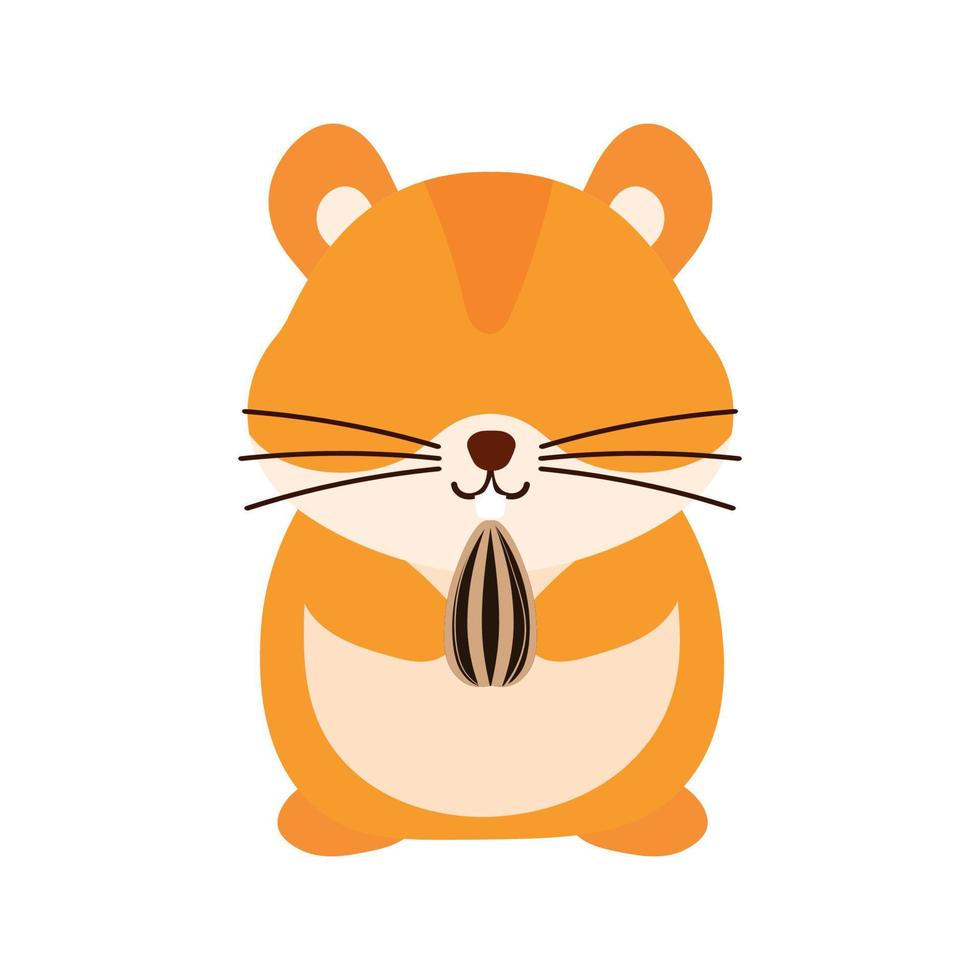 Cute Little Hamster Rodent Pet Animal in Fawn Animated Cartoon Vector Illustration