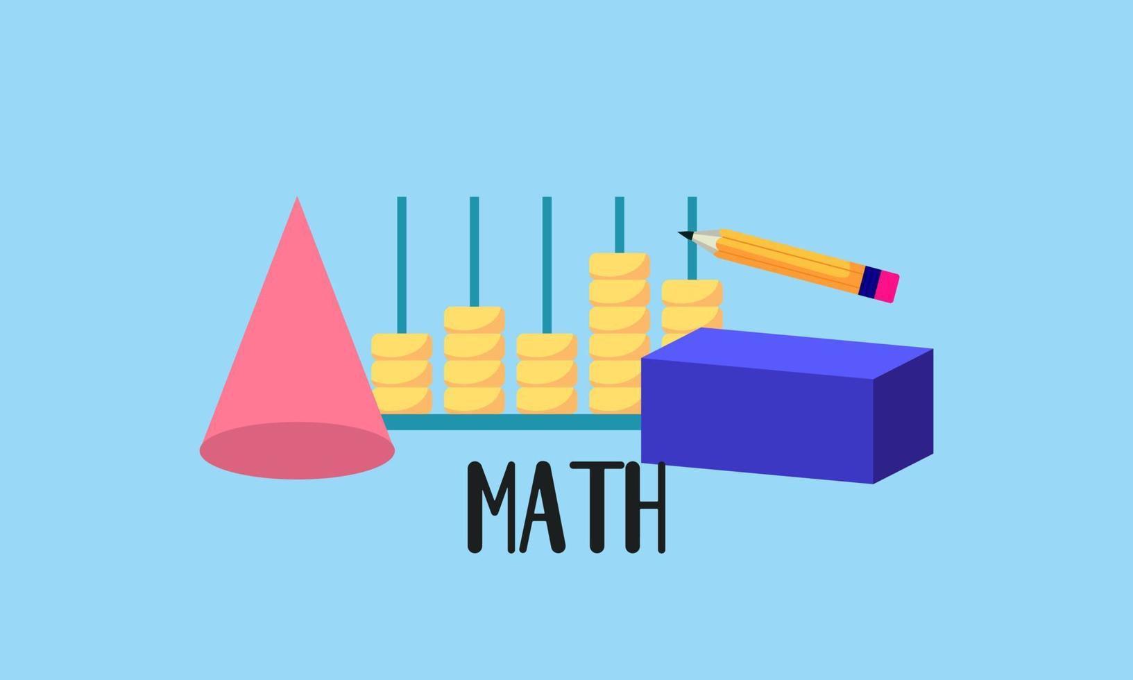 Cartoon maths elements background, education logo vector
