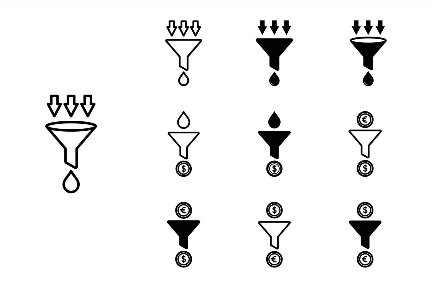 filter funnel icon set vector design template 13086856 Vector Art at