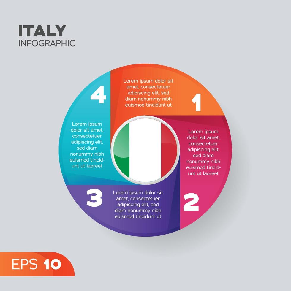 elemento infográfico de italia vector