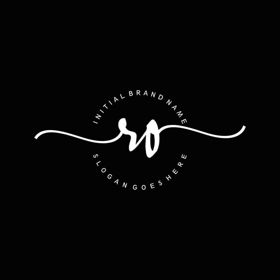 Initial RO handwriting logo template vector