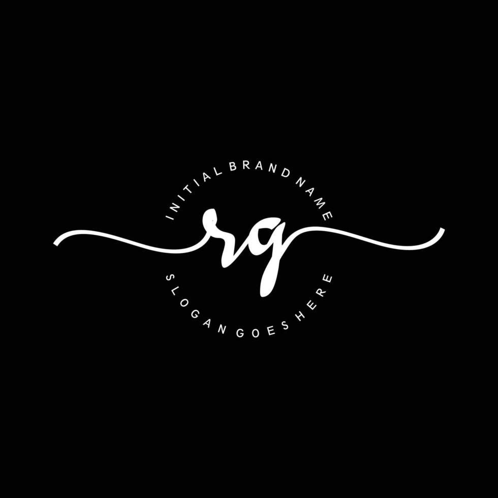 Initial RG handwriting logo template vector