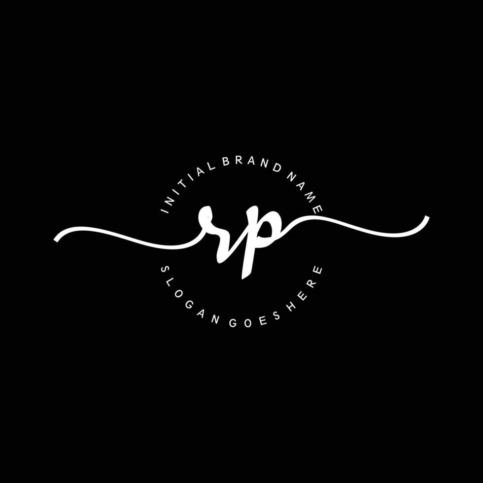 Initial RP handwriting logo template vector