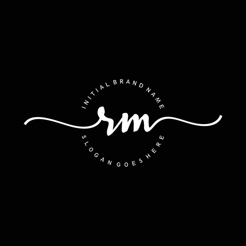 Initial RM handwriting logo template vector