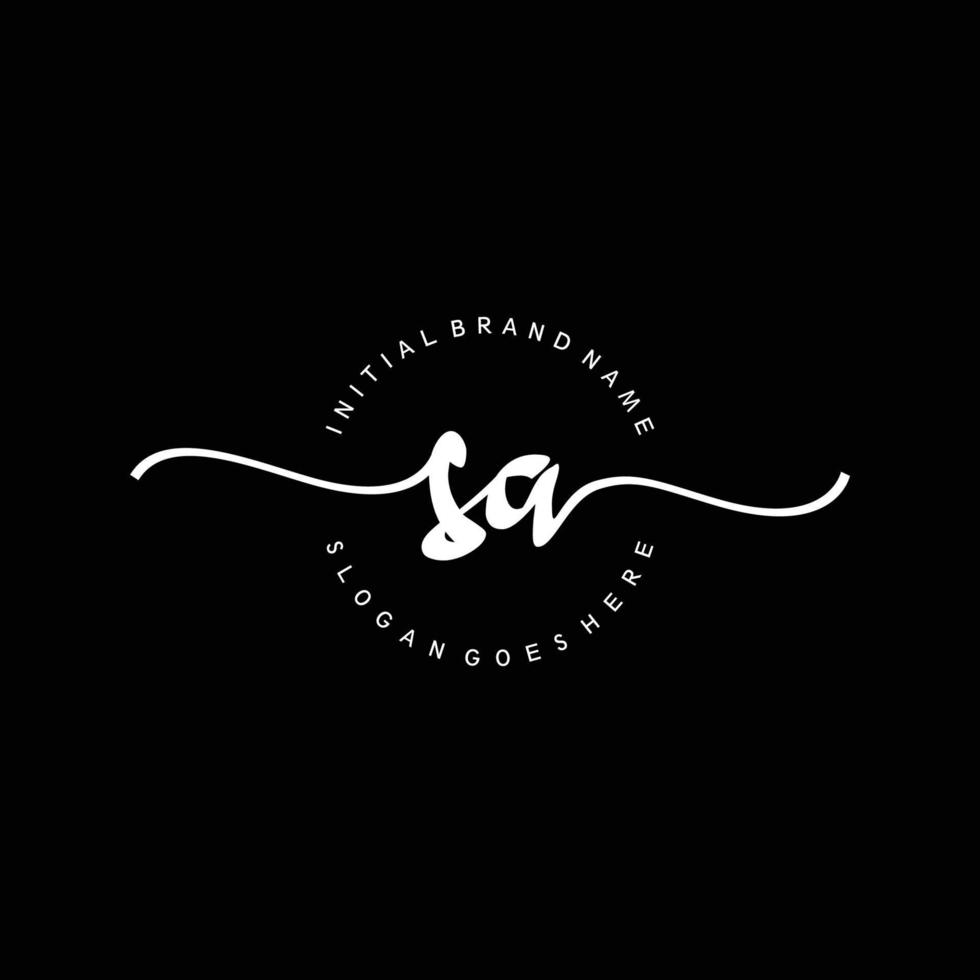 Initial SA handwriting logo template vector