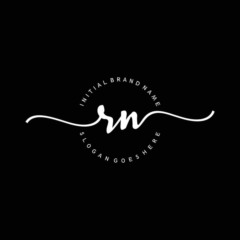 Initial RN handwriting logo template vector