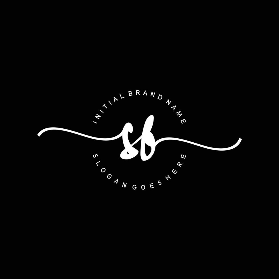 Initial SB handwriting logo template vector