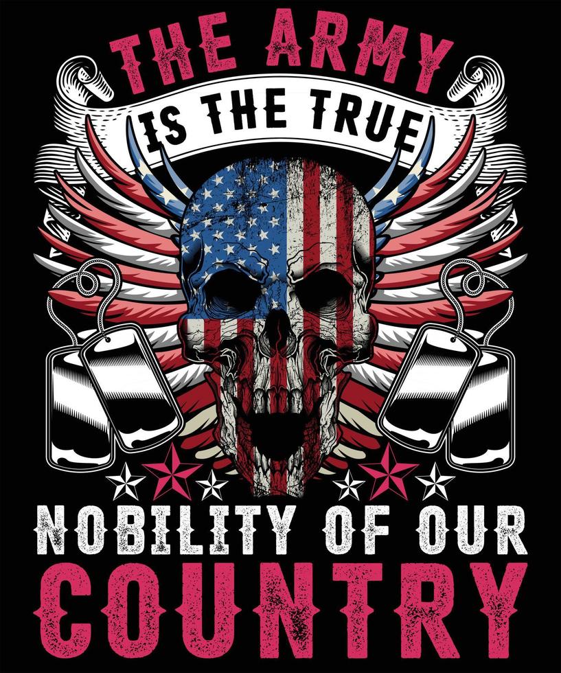 Veteran American army soldier, US military memorial day vector t-shirt