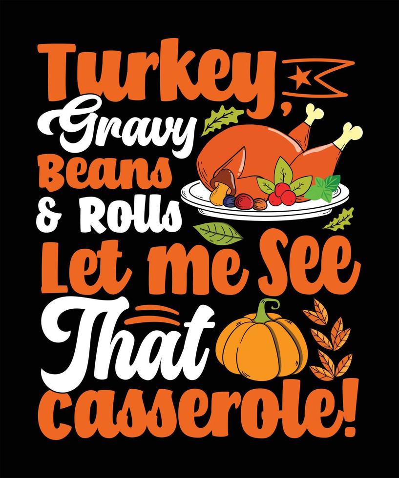 tipografía día de acción de gracias cena otoño vacaciones calabaza vector camiseta