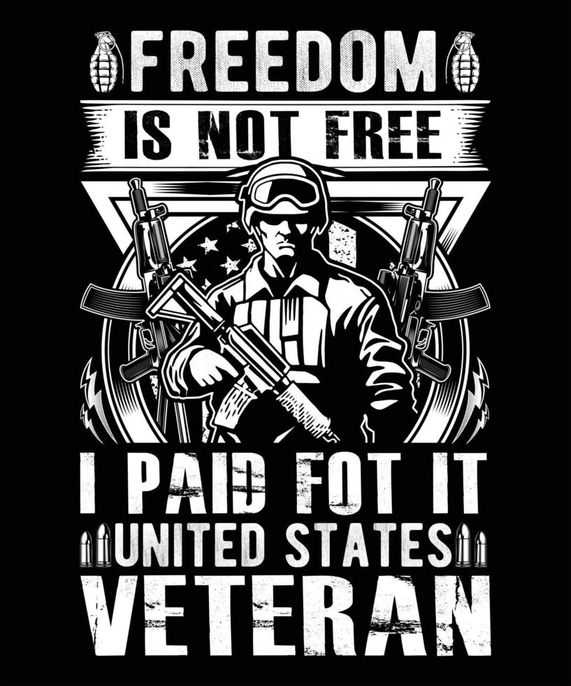 Veteran American army soldier, us military Memorial Day vector t-shirt