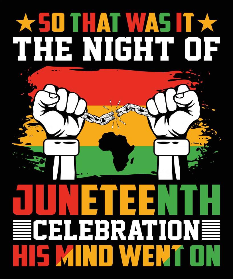 Juneteenth day black history equality culture African American independence t-shirt design vector