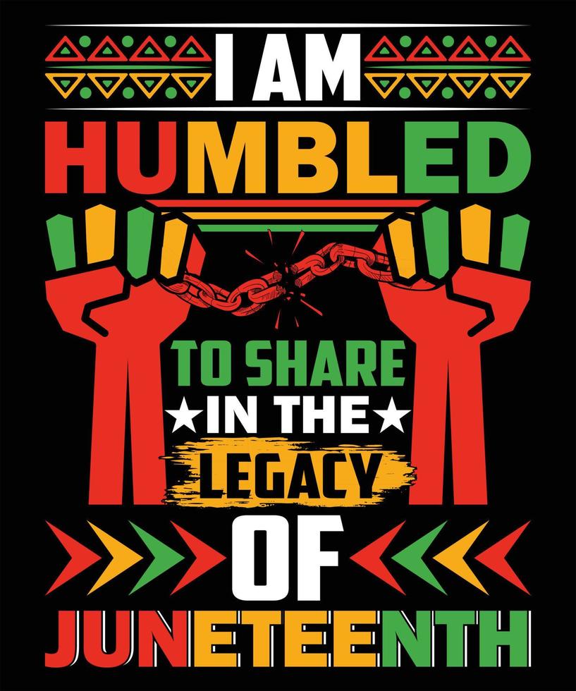 Juneteenth day black history equality culture African American independence t-shirt design vector