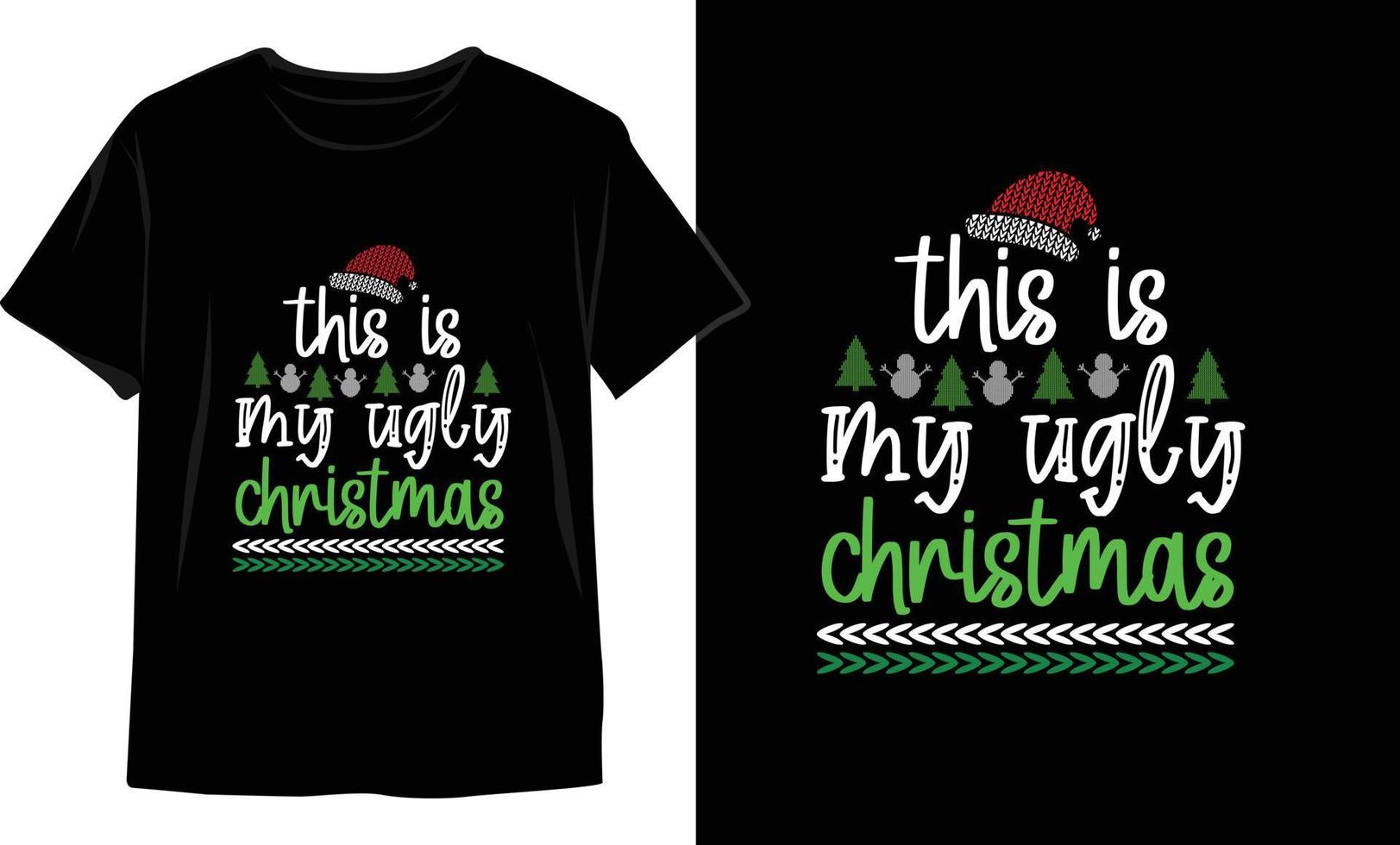 diseño de camisetas navideñas. gráficos vectoriales de navidad. diseño de camiseta vector