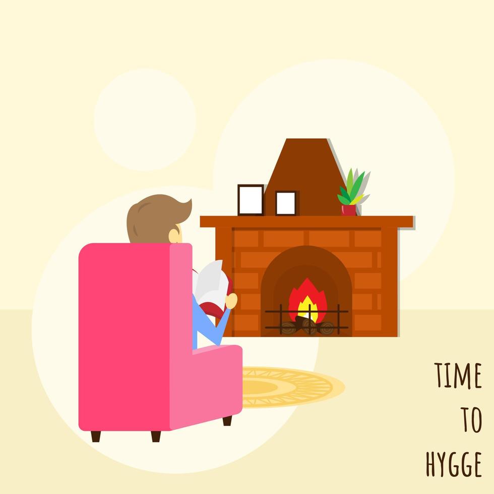 Time to hygge concept vector