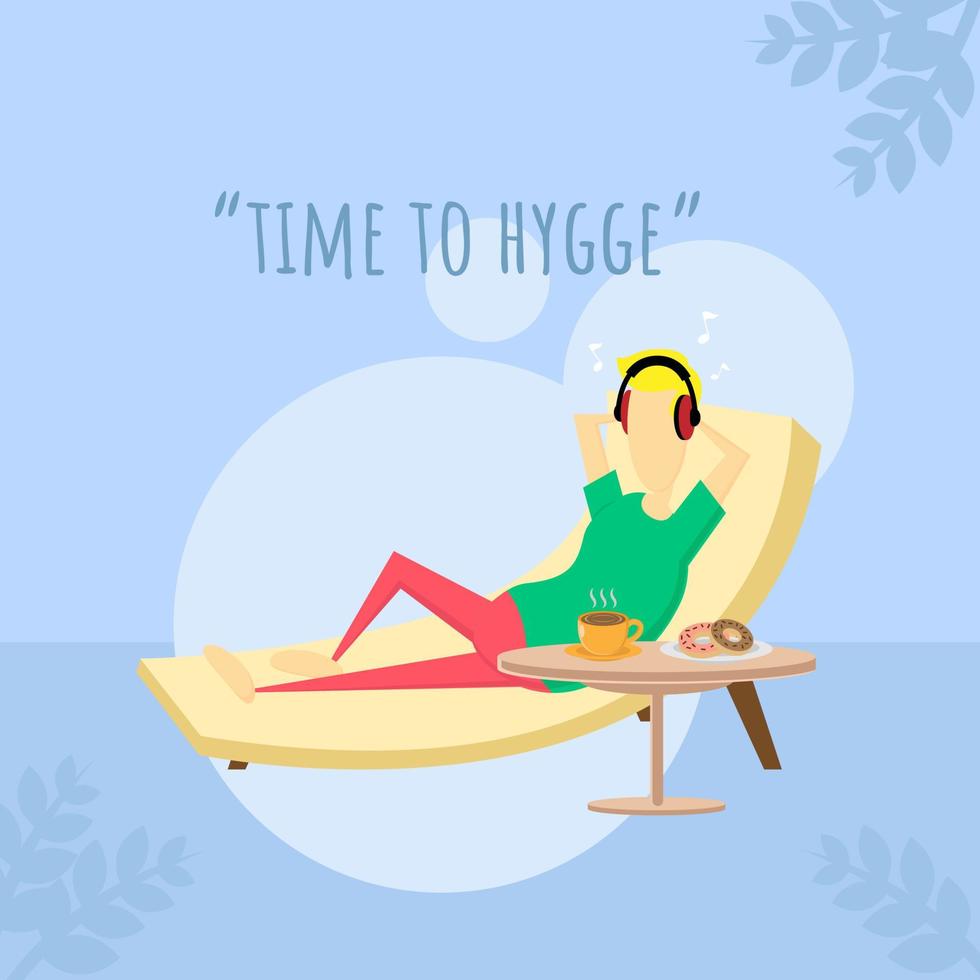 Time to hygge concept vector