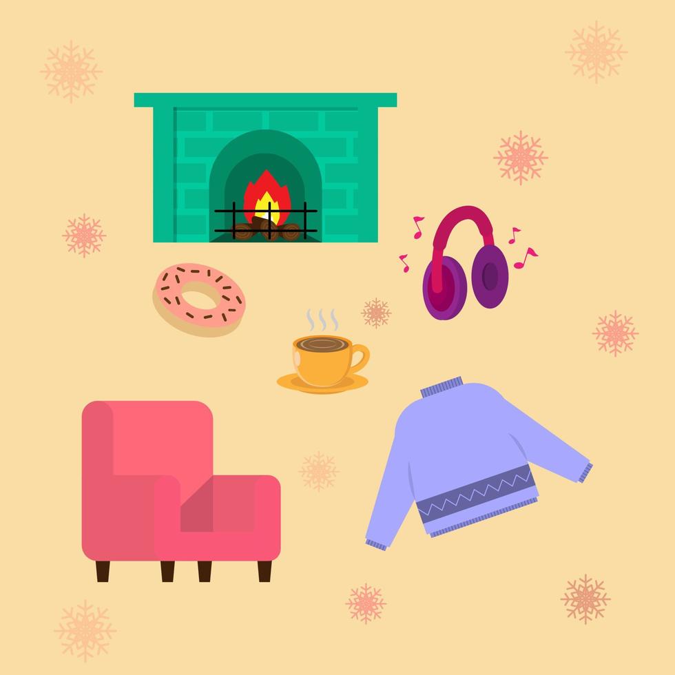 conjunto de atributos hygge vector