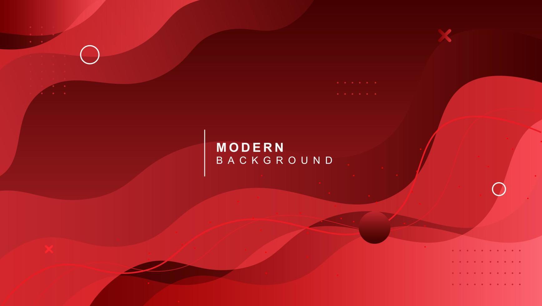 Modern fluid red gradient banner with curve shapes vector