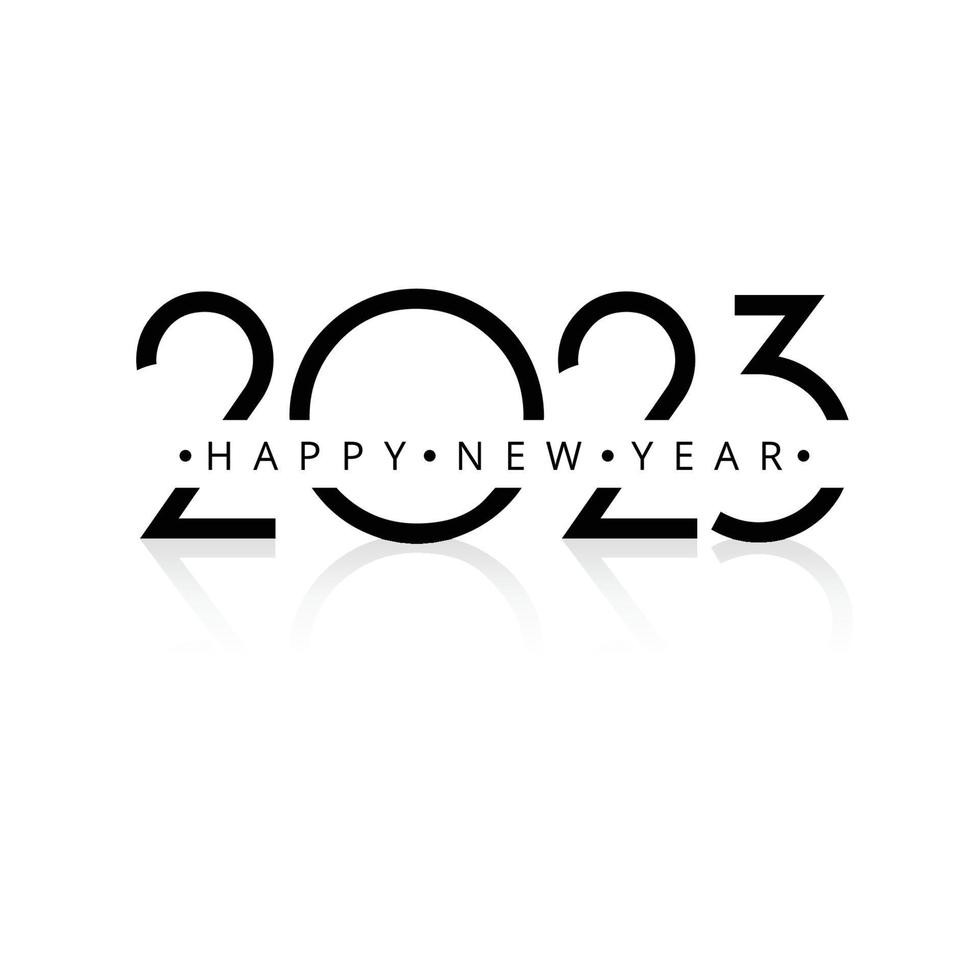 feliz año nuevo texto dorado 2023 fondo de tarjeta de celebración vector