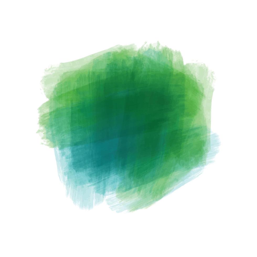 Abstract green hand stroke watercolor background vector