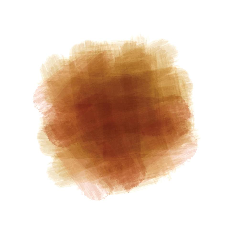 Abstract brown hand stroke watercolor background vector