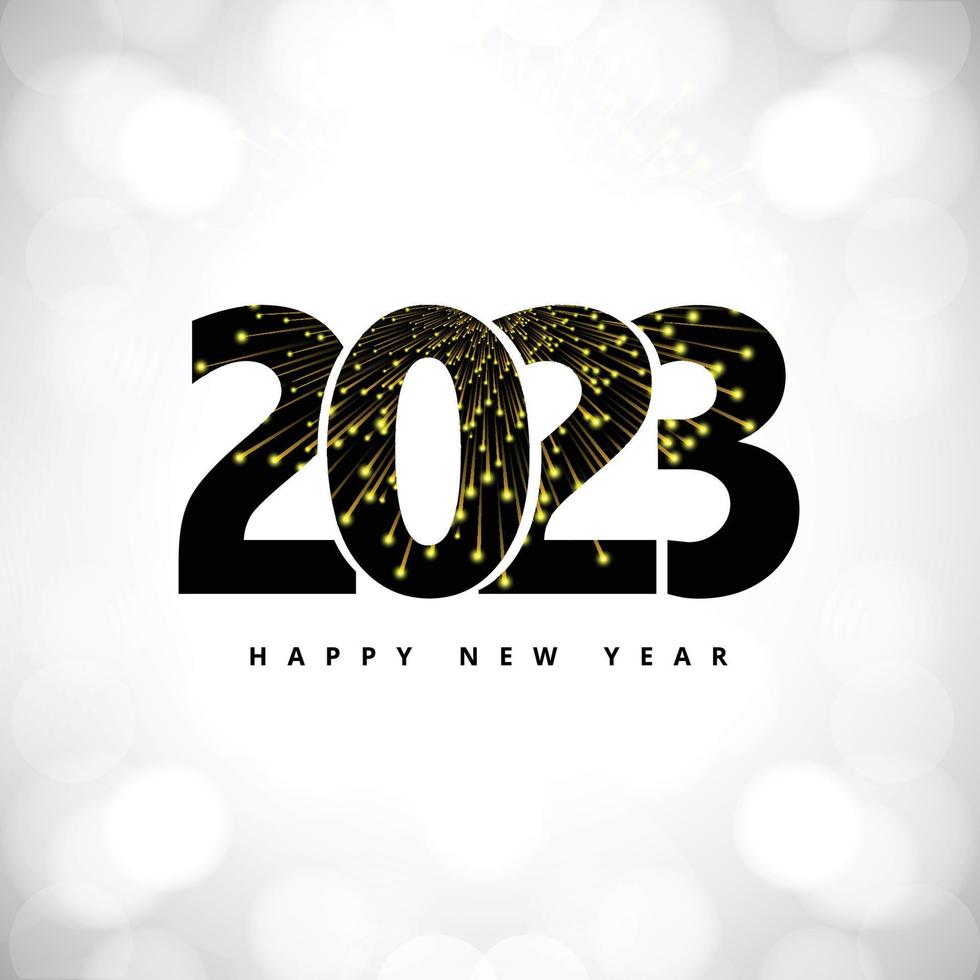 Fondo de celebración de tarjeta de felicitación de feliz año nuevo 2023 vector