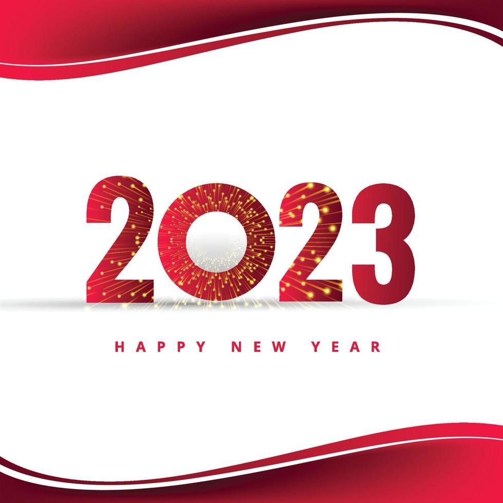 hermoso diseño de vacaciones de celebración de tarjeta de año nuevo 2023 vector