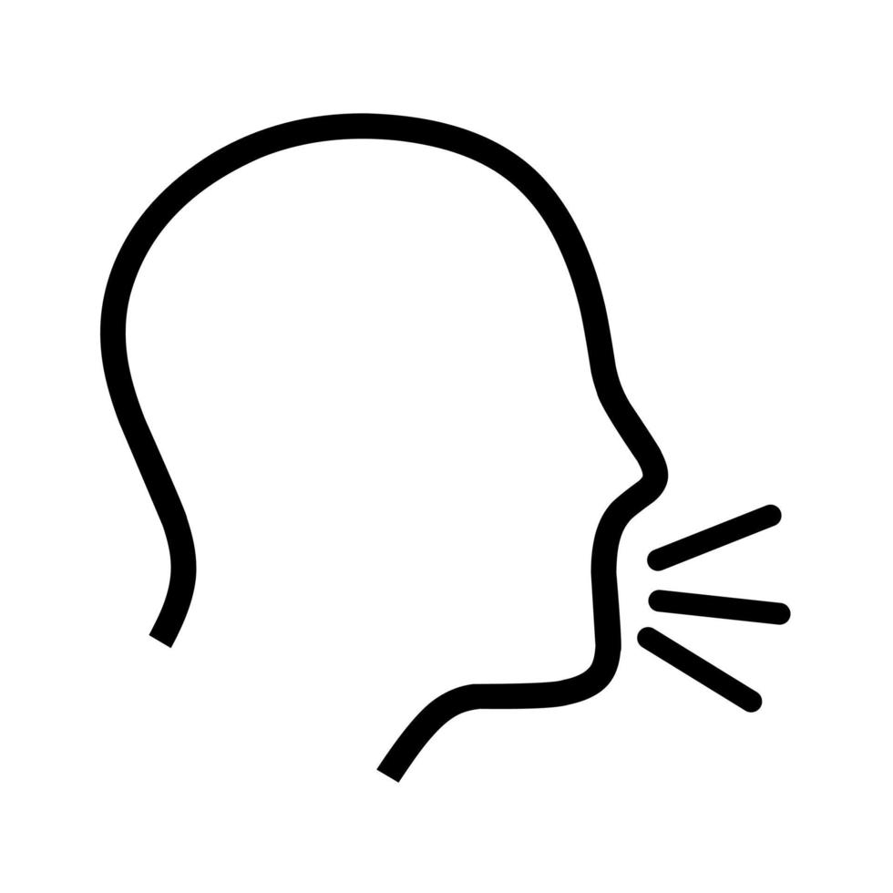 Cough line icon Thin line concept of head sneezing and flu. Great for logos of coronavirus symptoms, disease and disturbed health. Vector illustration