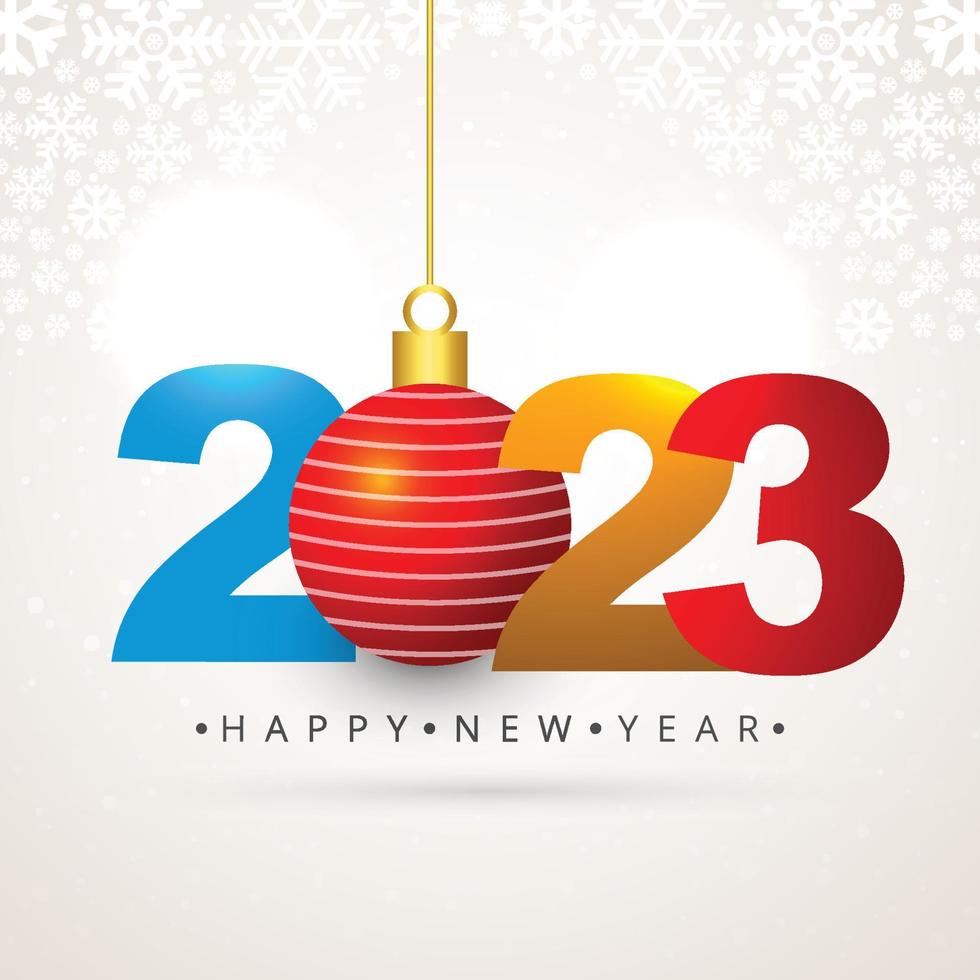 Fondo de tarjeta de celebración de feliz año nuevo 2023 vector