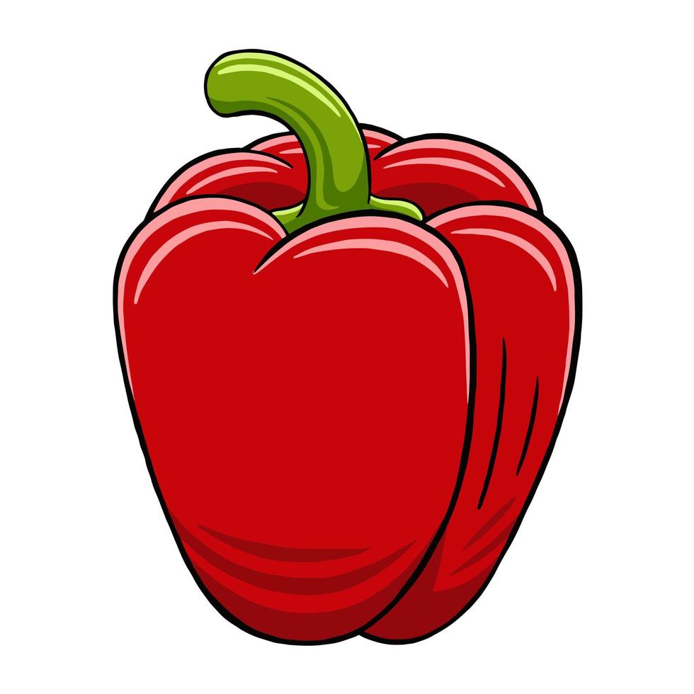 Red Pepper in Vector Style Illustration