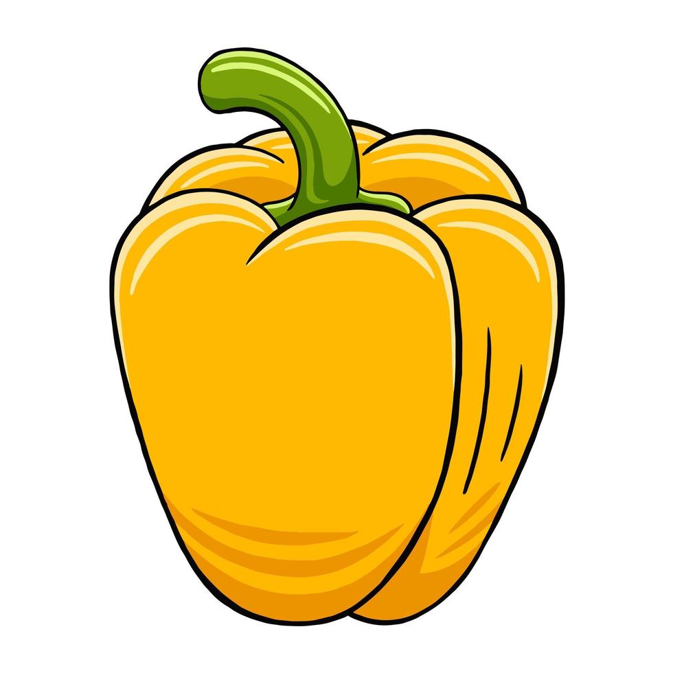 Yellow Pepper in Vector Style Illustration