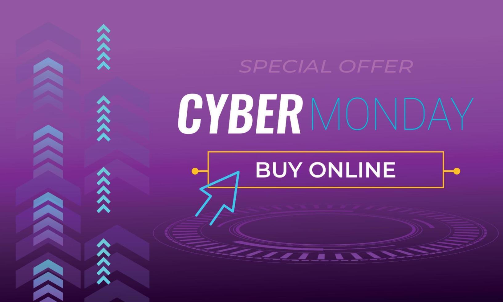 Modern cyber monday sale banner abstract background geometric shape. vector