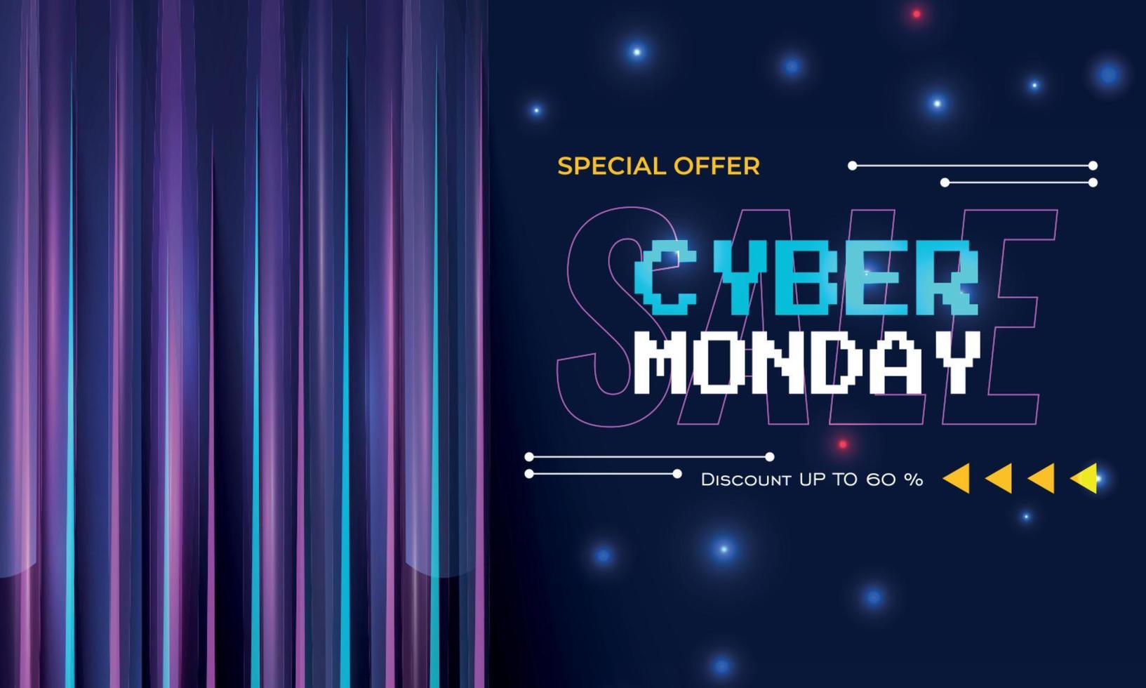 promoción de oferta de venta especial de lunes cibernético vector