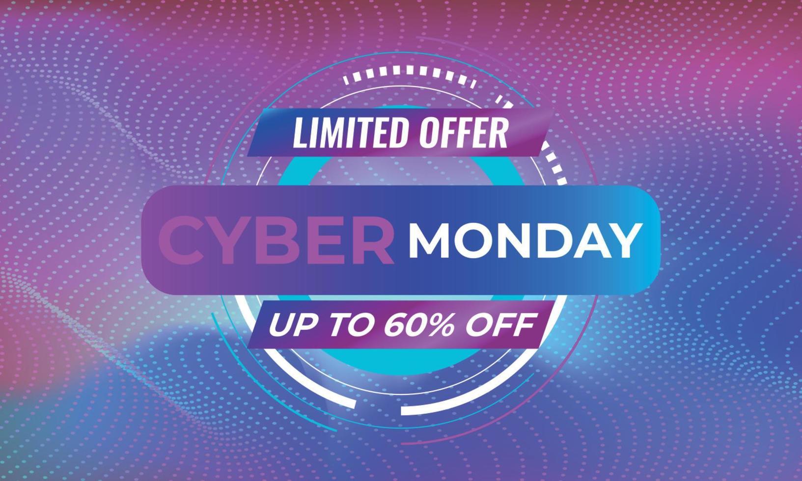 Modern gradient background cyber monday sale promotion discount. vector