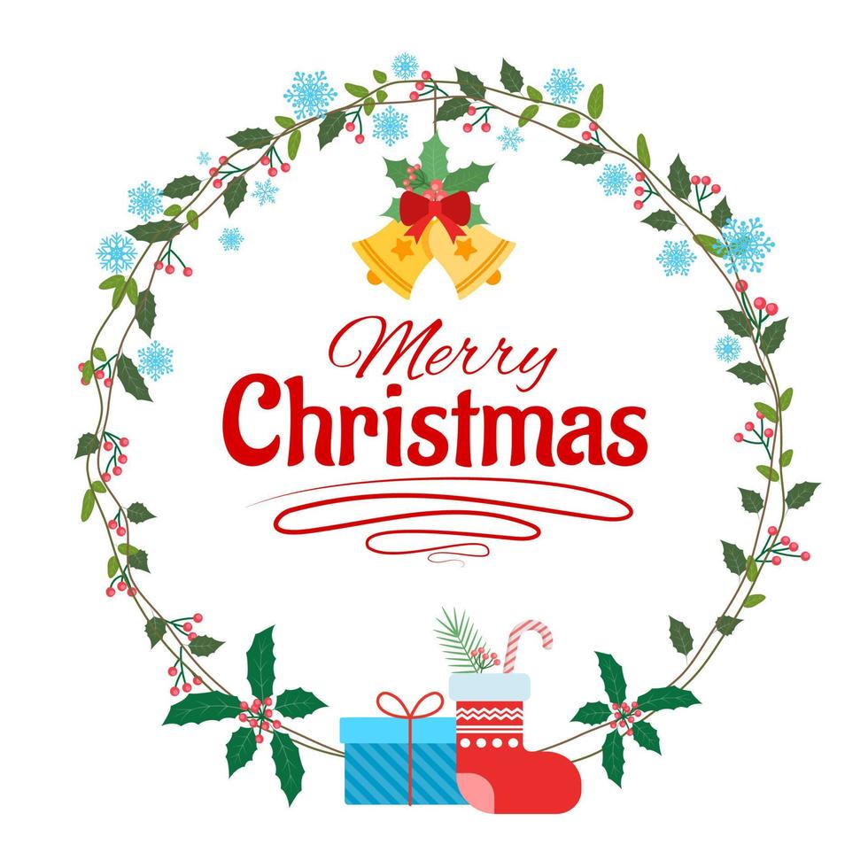 Christmas greeting banner with white background and Christmas elements vector