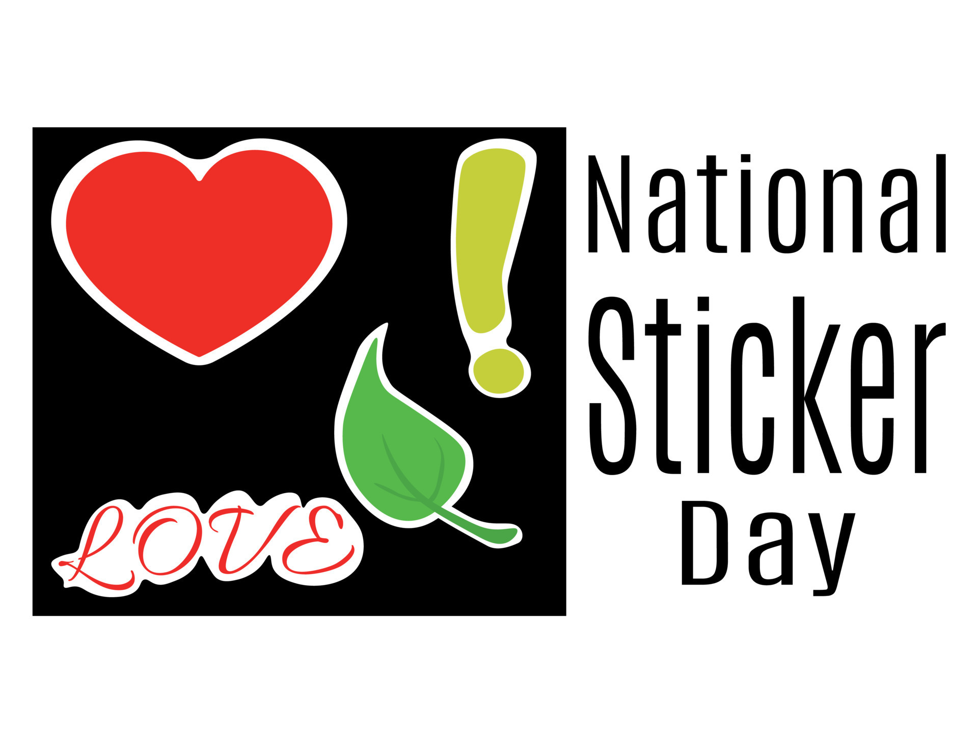 National Sticker Day, Idea for poster, banner, flyer or postcard