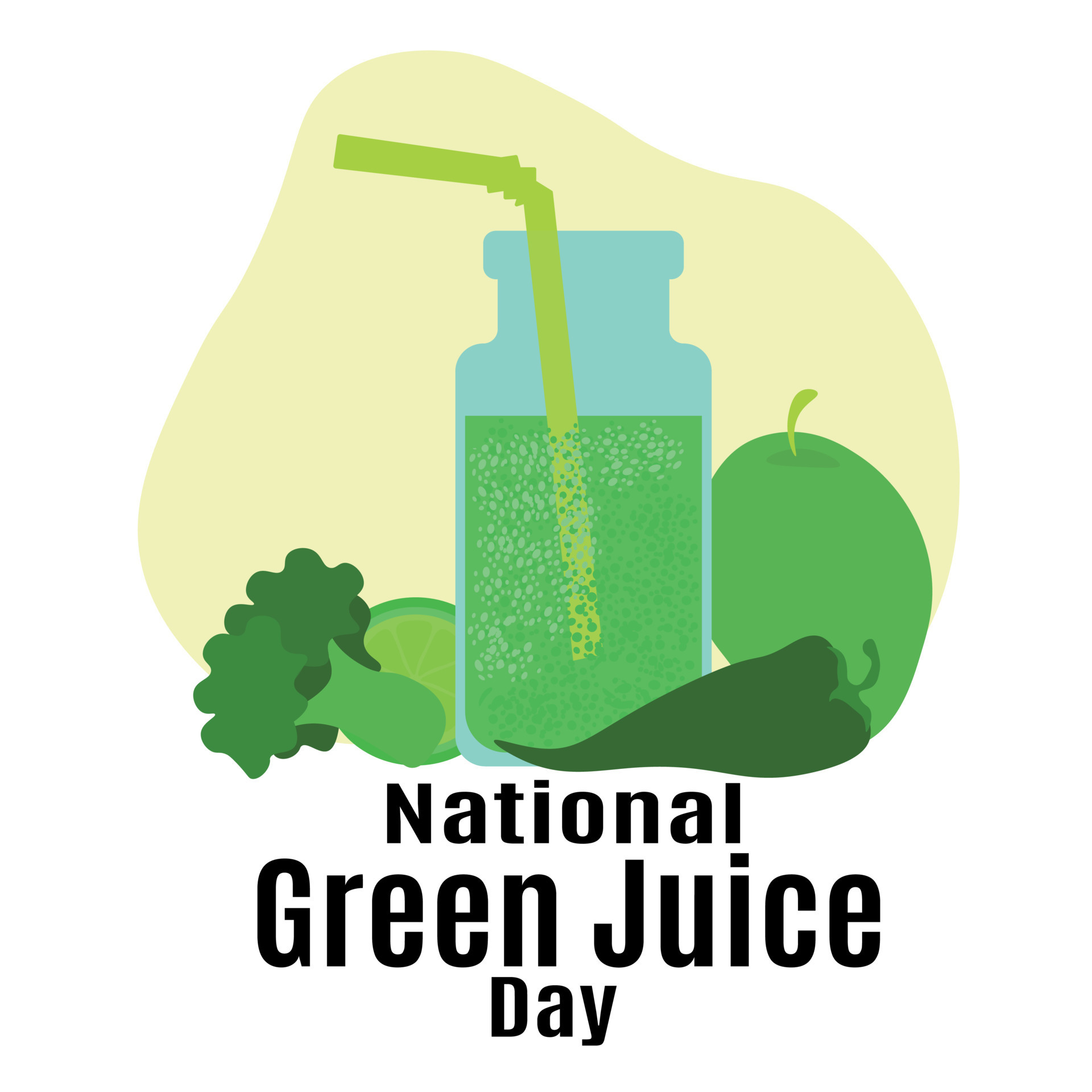 National Green Juice Day, Idea for poster, banner, flyer, leaflet or