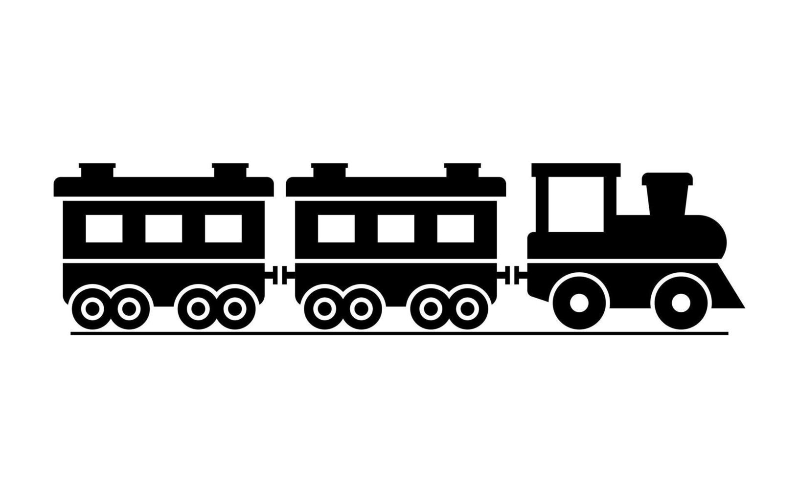 ilustración de vector de silueta de tren y locomotora. adecuado para elementos de diseño de ferrocarril y transporte público.