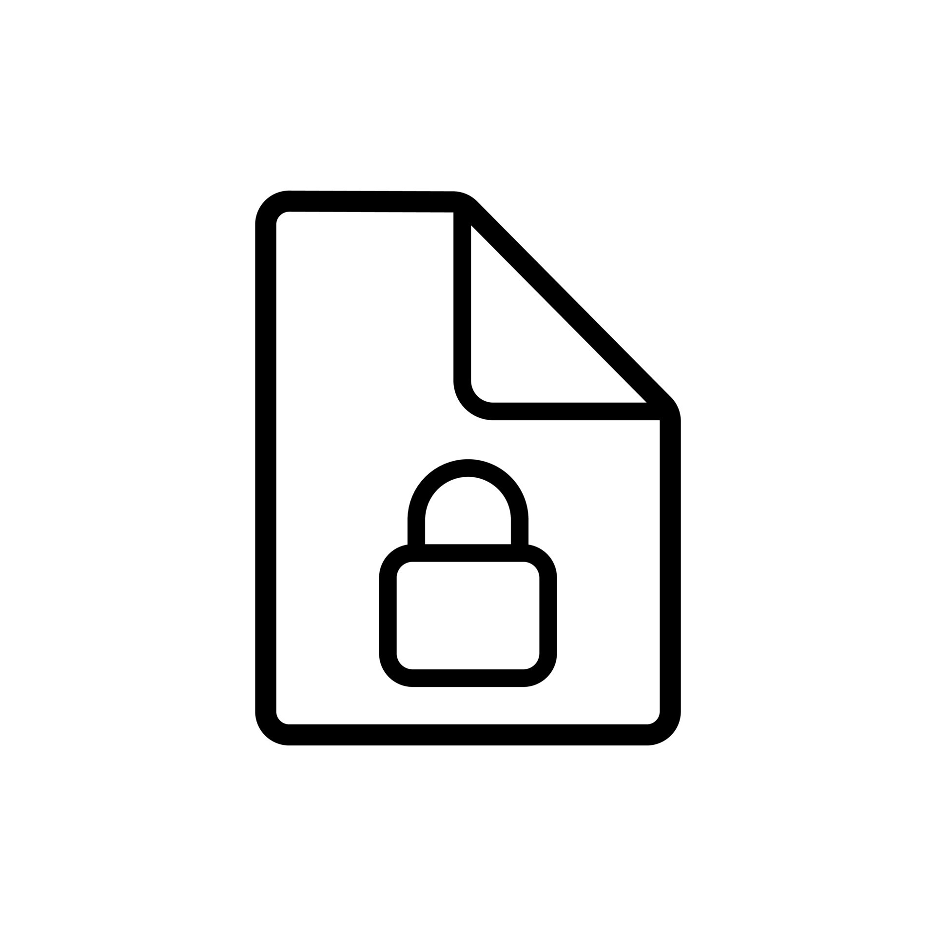 Document lock icon. Suitable for design element of document protection
