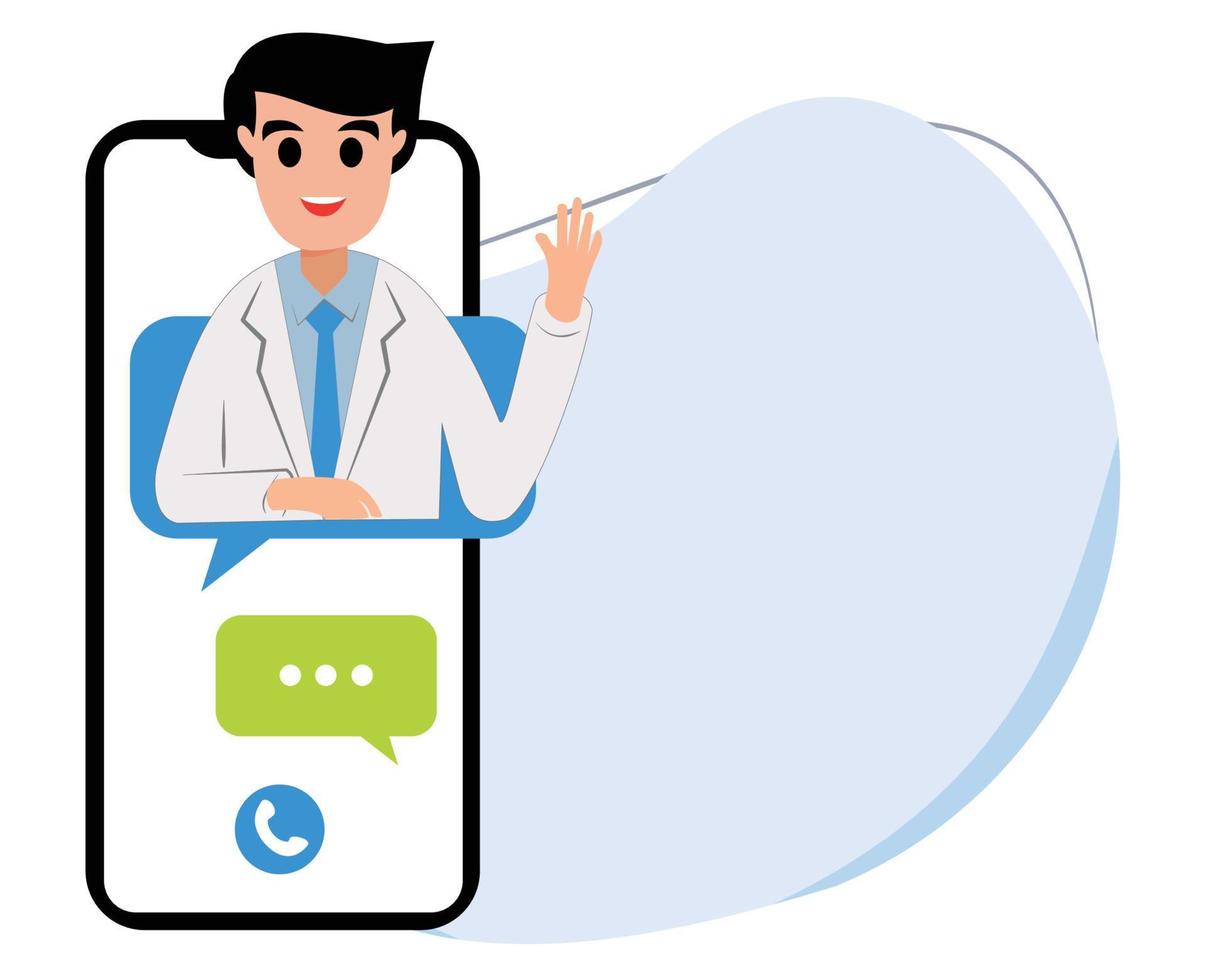 online doctor consultation flat design logo aplication vector