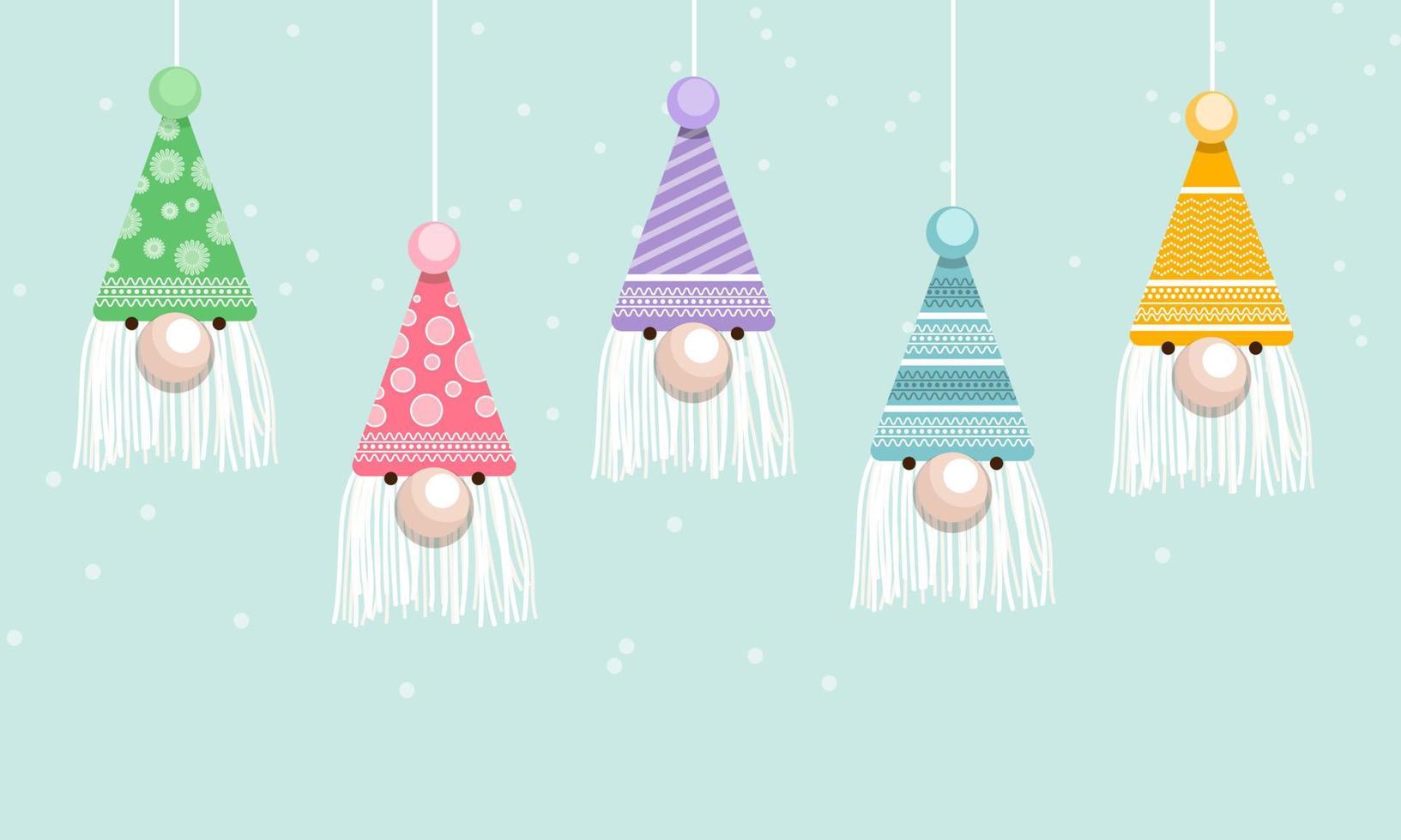 Christmas Santa Claus face hanging hat vector