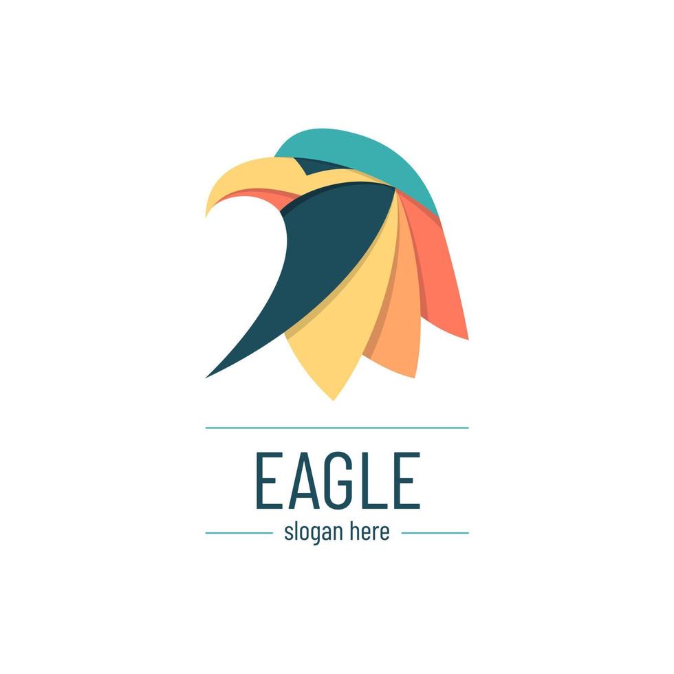 Minimal creative and colorful eagle logo design template vector