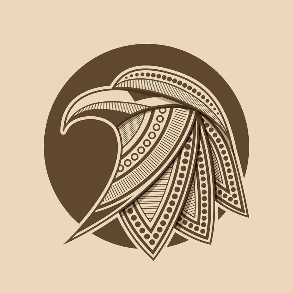 Line art eagle head vector artwork for poster print