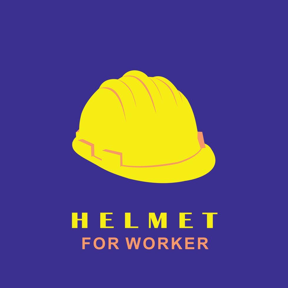 helmet for worker flat vector design