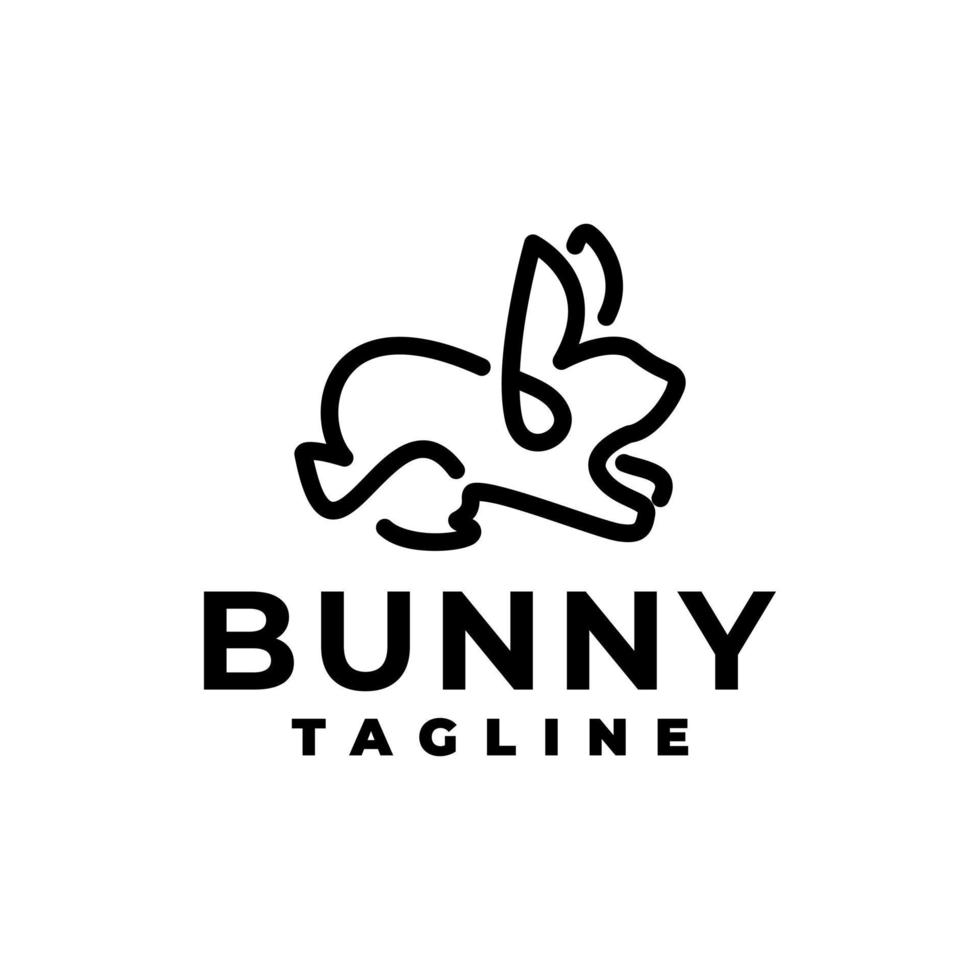 illustration of a bunny in a line art style. for any business related to pet, bunny, rabbit vector