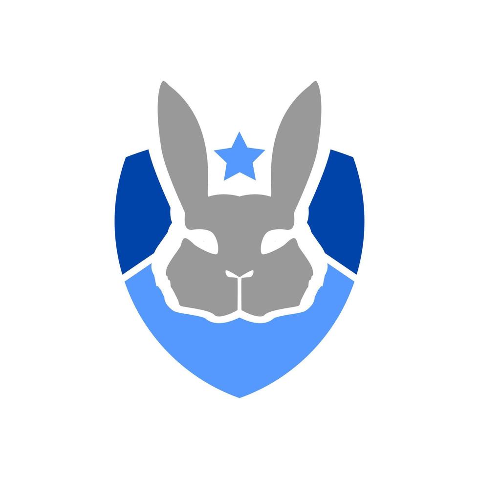 illustration of a bunny head and in a shield shape. for any business related to pet, bunny, rabbit vector