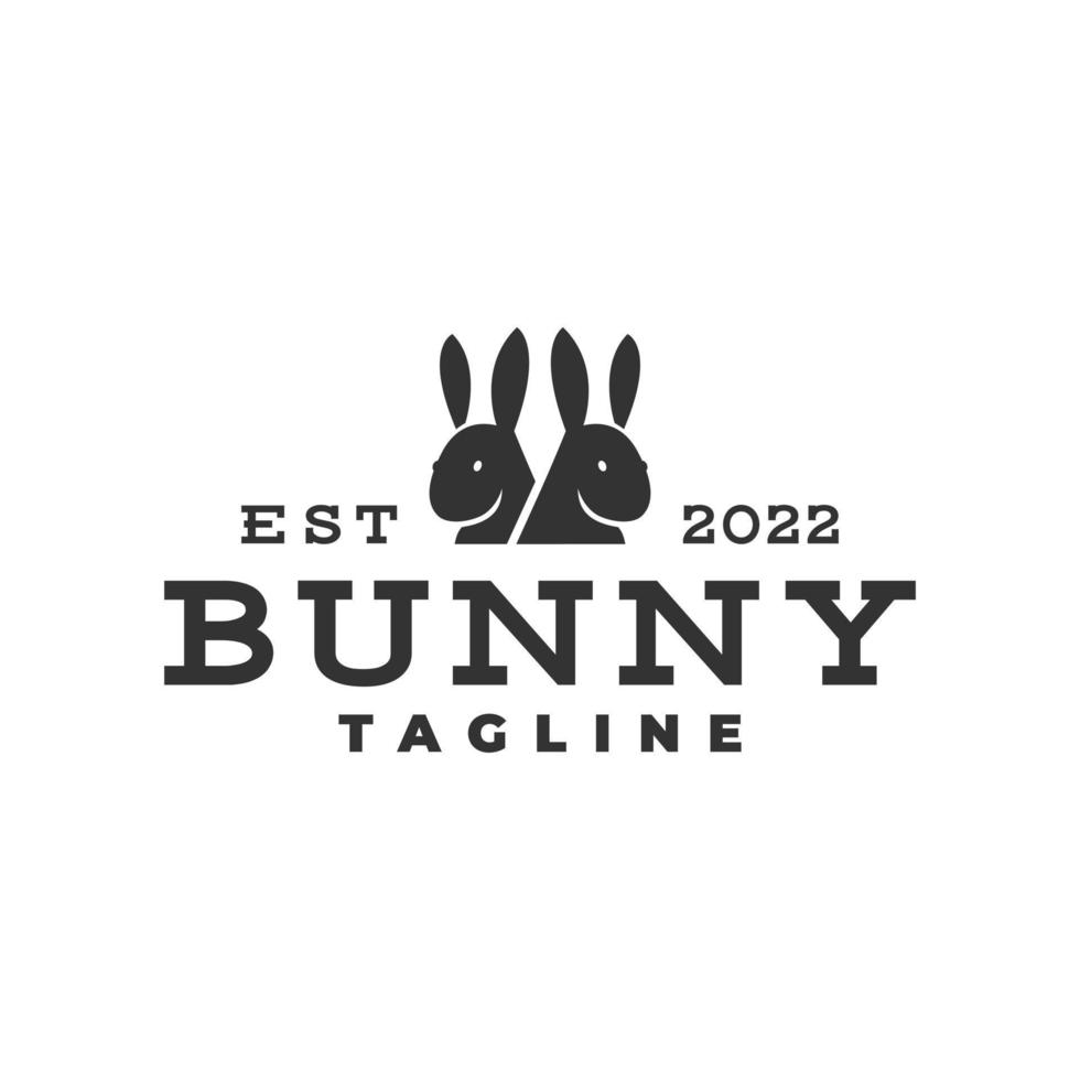 ilustración de una cabeza de dos conejitos. para cualquier negocio relacionado con mascotas, conejitos, conejos vector