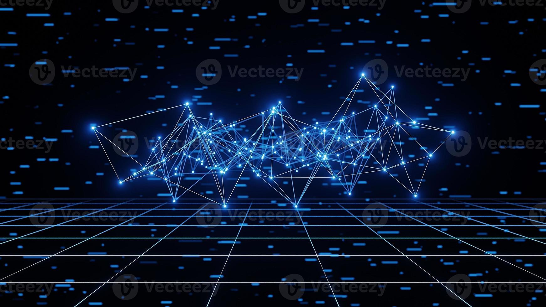 Futuristic technology glowing Plexus lines, dots background 3D rendering photo