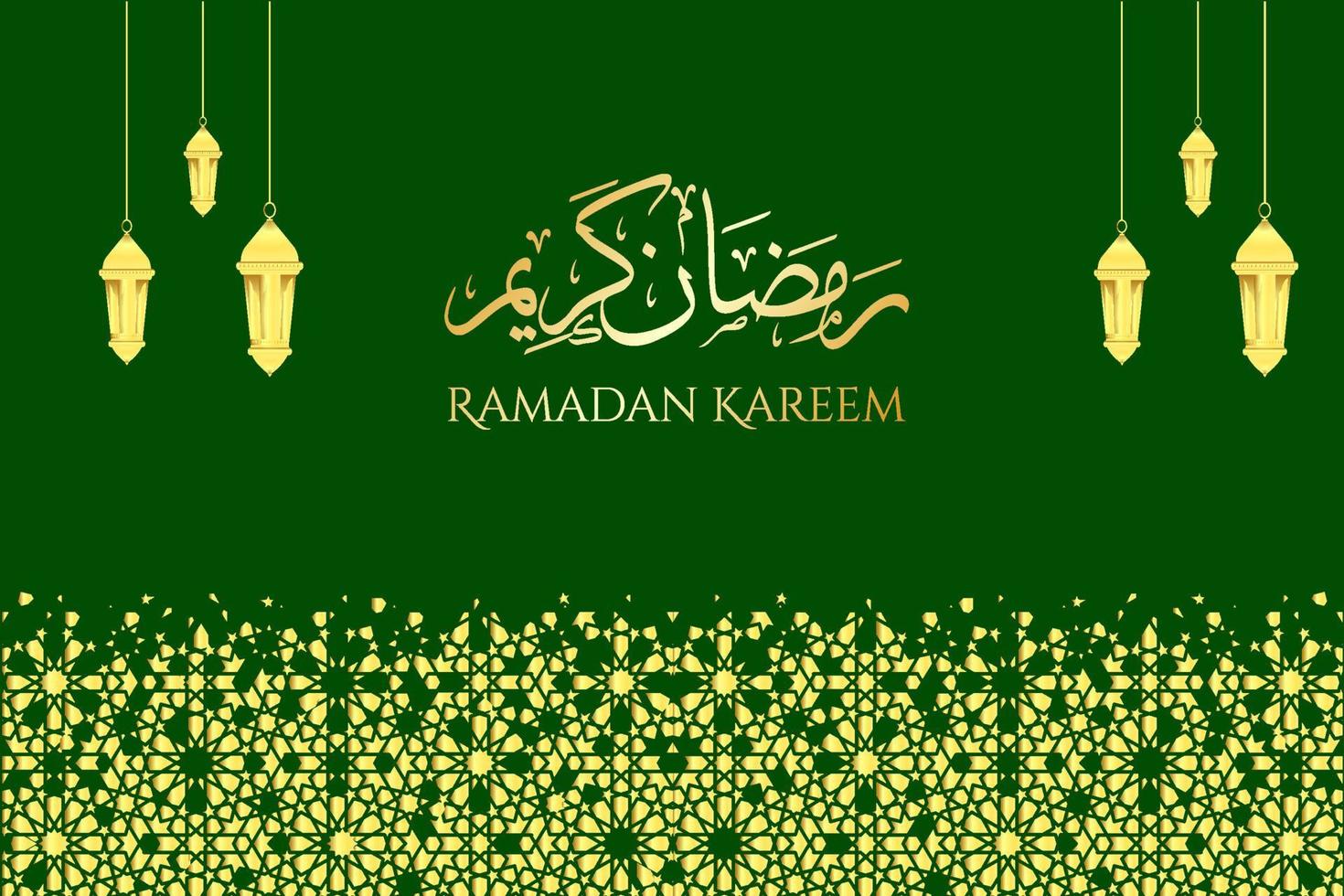 Elegant arabic golden green Islamic design background vector