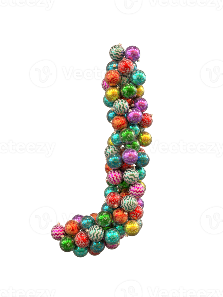 Festive Retro Holiday Christmas ornaments globe typeface text J png